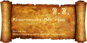 Miserovszki Márkus névjegykártya